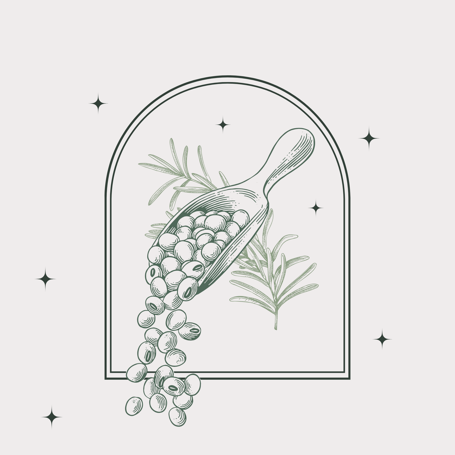 Illustration of a scoop with beans and herbs in an arch frame on a light gray background.
Small batch holistic traditional Chinese medicine and southern folk craft in Durham, NC.